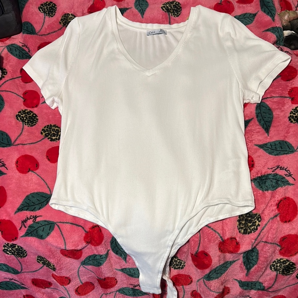 White V-Neck Bodysuit